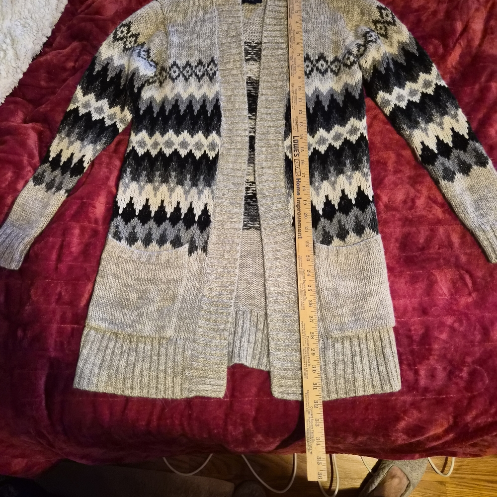 American Eagle Outfitters Gray Patterned Women's Cardigan